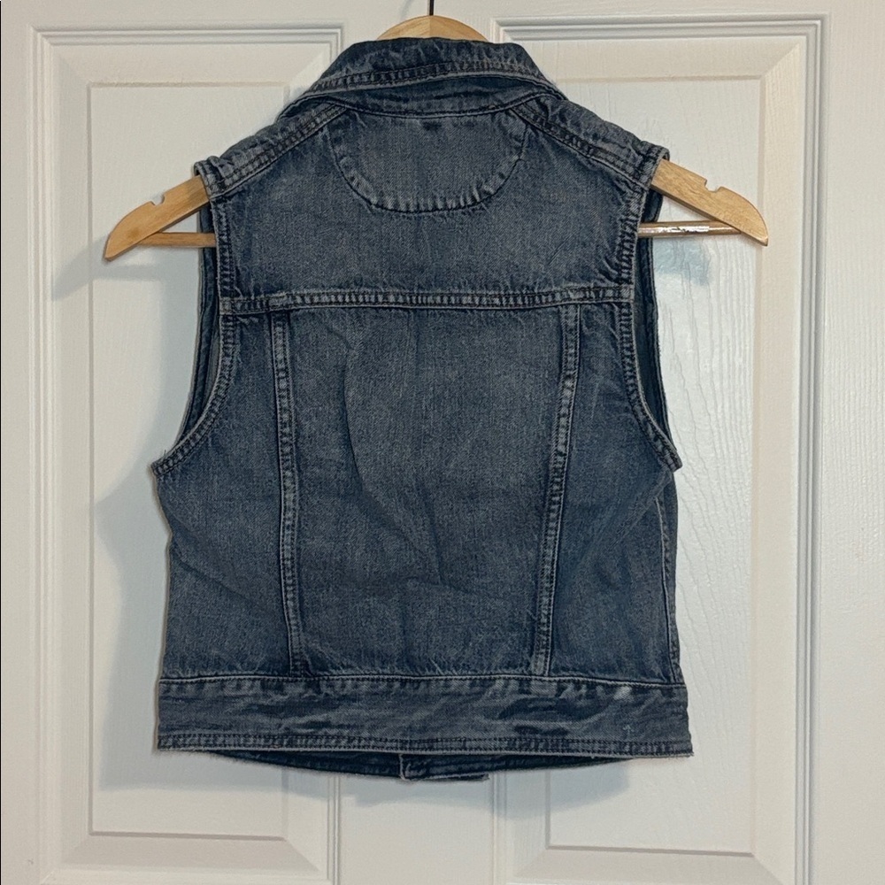 Express Blue Denim Vest, Jean, Small - Picture 6 of 9